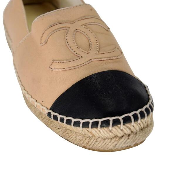 Chanel Espadrille 36 Leather Cap Toe Cc Flats CC-0402N-0098 - Picture 8 of 10